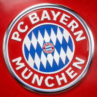 拜仁慕尼黑足球俱乐部徽章，红色背景上的蓝白菱形图案