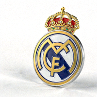 皇家马德里足球俱乐部徽章，白色背景上的金色皇冠标志