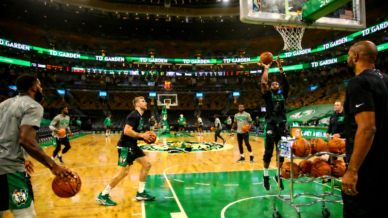 NBA总决赛第二场前瞻波士顿凯尔特人队主场备战训练图片
